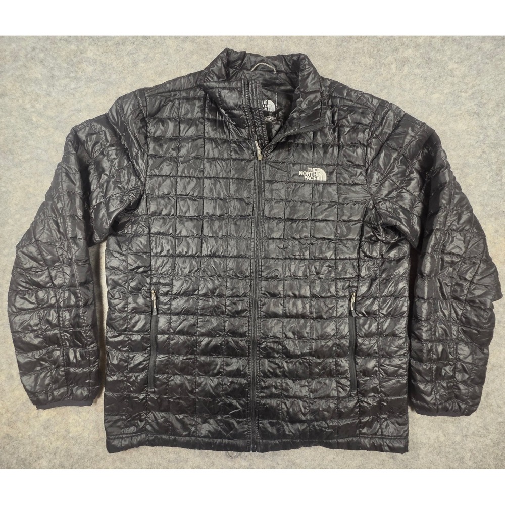 The North Face ThermoBall Eco Puffer Jacket Mens Large Black Full Zip Quilted